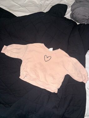 Zara Pink Heart Sweatshirt